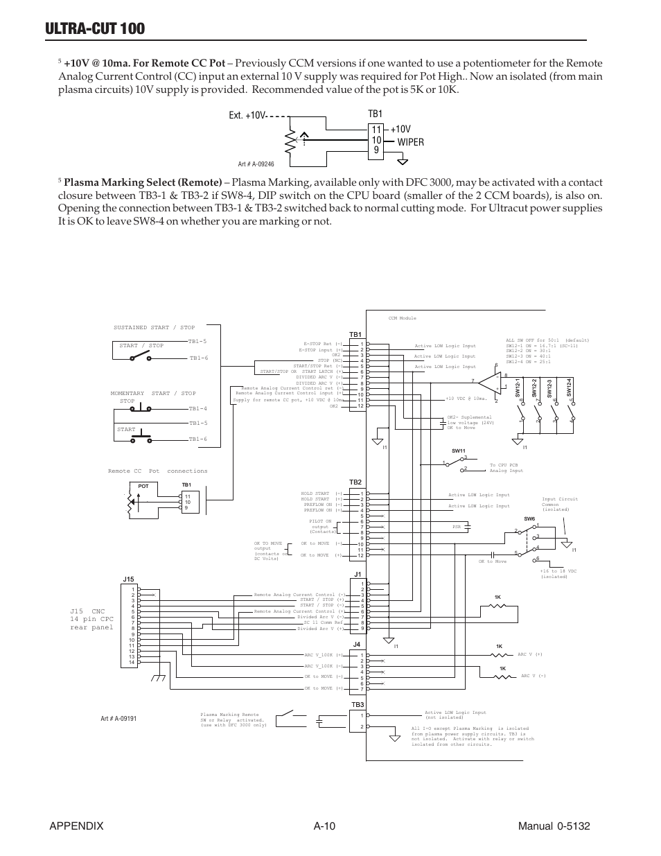 A7.03 simplified cnc circuit, Ultra-cut 100, Ext. +10v | Wiper | Tweco 100 Ultra-Cut(March 2013) User Manual | Page 142 / 166