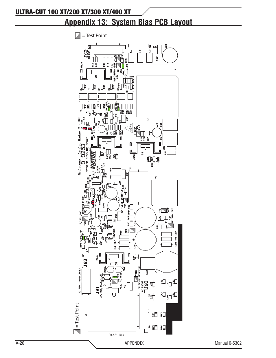 Appendix 13: system bias pcb layout | Tweco 400 Ultra-Cut(May 2014) User Manual | Page 154 / 220