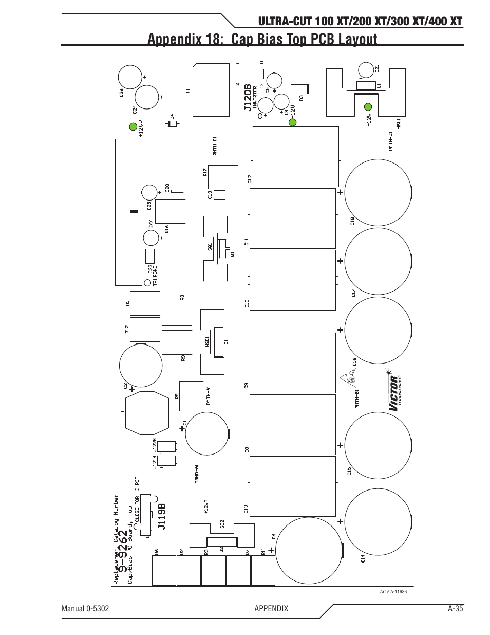 Appendix 18: cap bias top pcb layout | Tweco 400 Ultra-Cut(May 2014) User Manual | Page 163 / 220