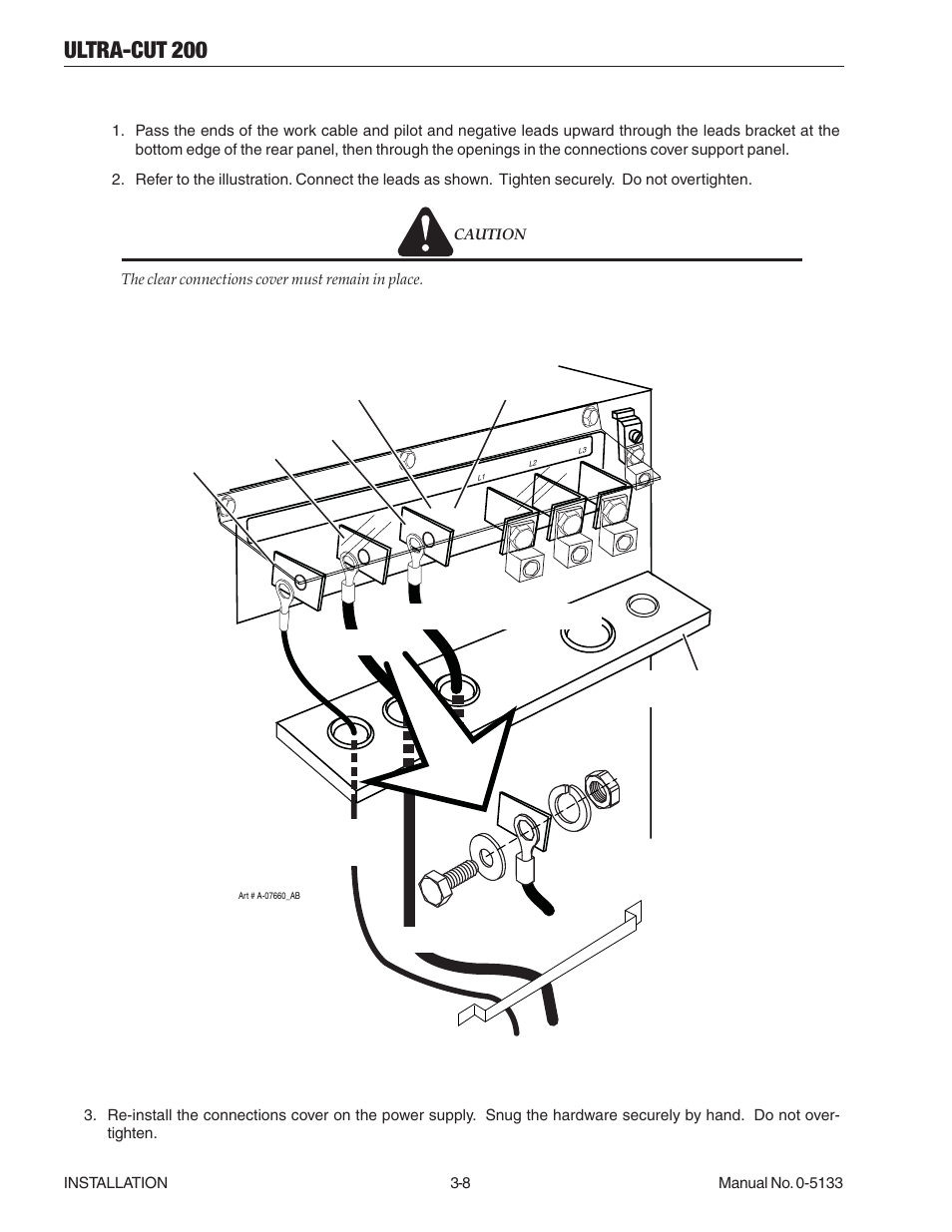 06 connect work cable and pilot and negative leads, Ultra-cut 200 | Tweco 200 Ultra-Cut(March 2013) User Manual | Page 34 / 168