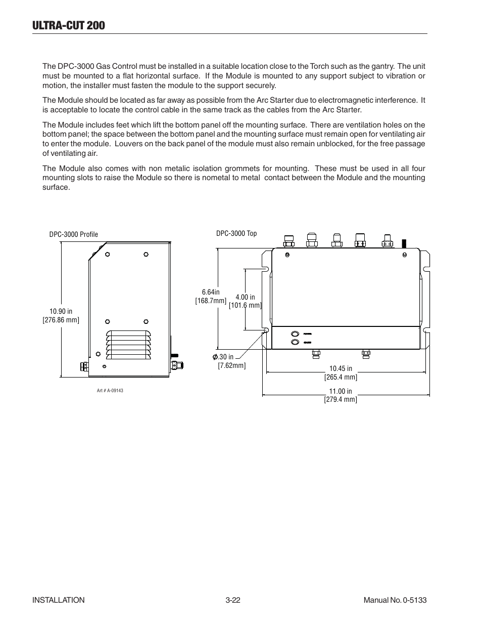 14 dpc-3000 gas pressure control installation, 14 dpc-3000 gas pressure control installation -22, Ultra-cut 200 | Tweco 200 Ultra-Cut(March 2013) User Manual | Page 48 / 168