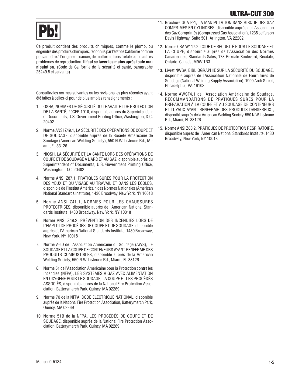 06 documents de reference, 06 documents de reference -5, Ultra-cut 300 | Tweco 300 Ultra-Cut(March 2013) User Manual | Page 13 / 166