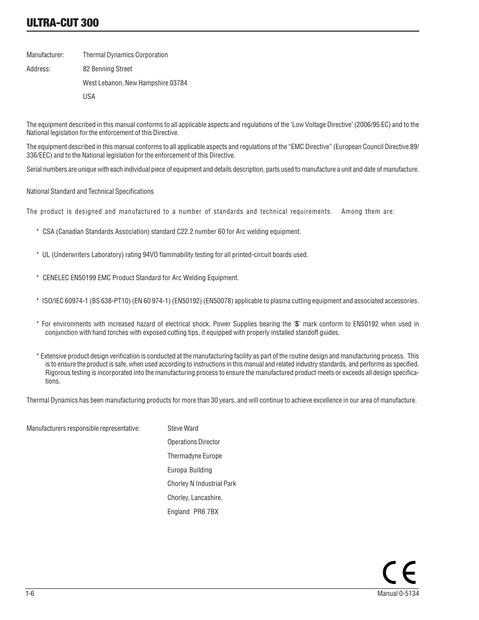 07 declaration of conformity, 07 declaration of conformity -6, Ultra-cut 300 | Tweco 300 Ultra-Cut(March 2013) User Manual | Page 14 / 166