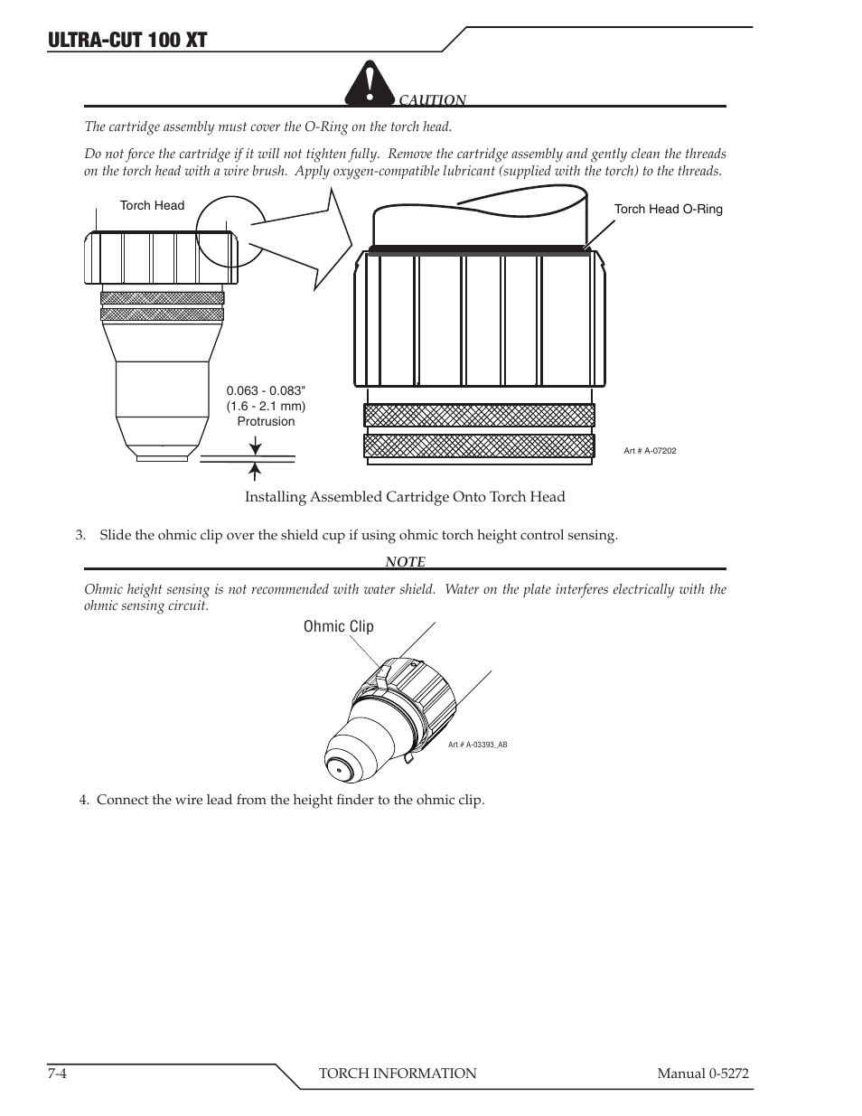 Ultra-cut 100 xt | Tweco 100 XT Ultra-Cut Plasma Cutting System User Manual | Page 104 / 188