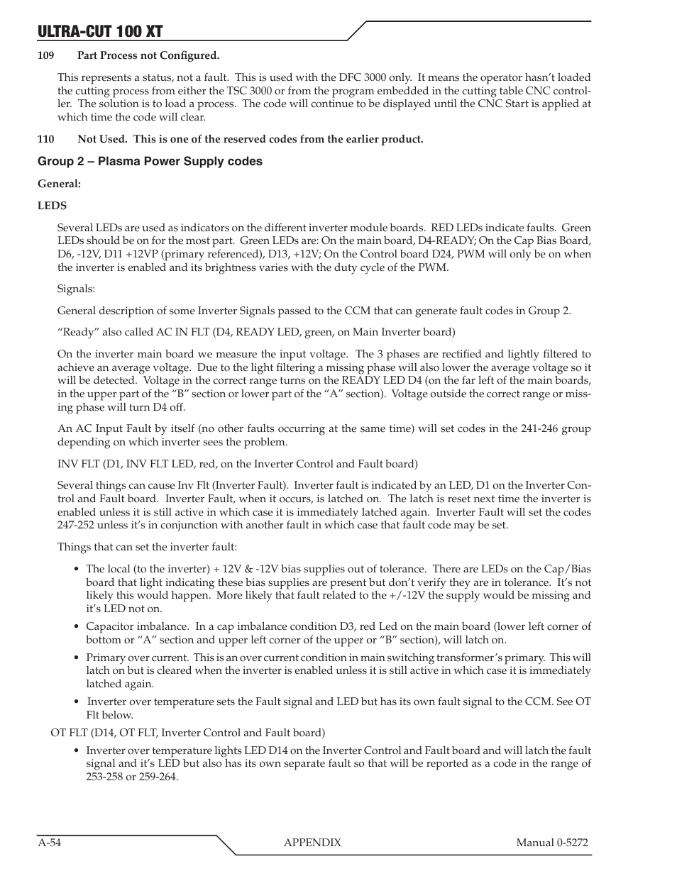 Ultra-cut 100 xt | Tweco 100 XT Ultra-Cut Plasma Cutting System User Manual | Page 160 / 188
