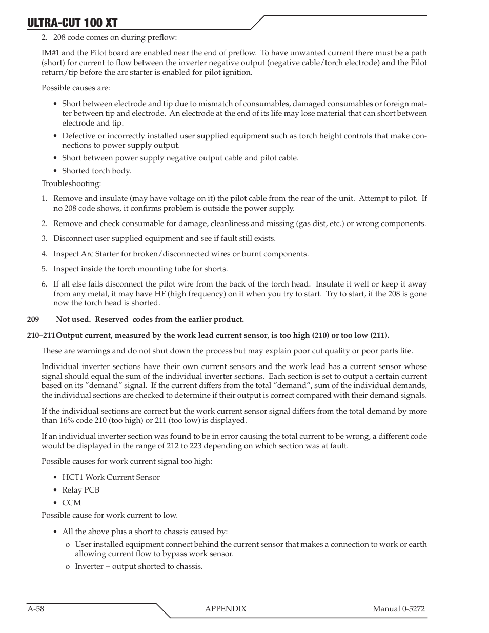 Ultra-cut 100 xt | Tweco 100 XT Ultra-Cut Plasma Cutting System User Manual | Page 164 / 188