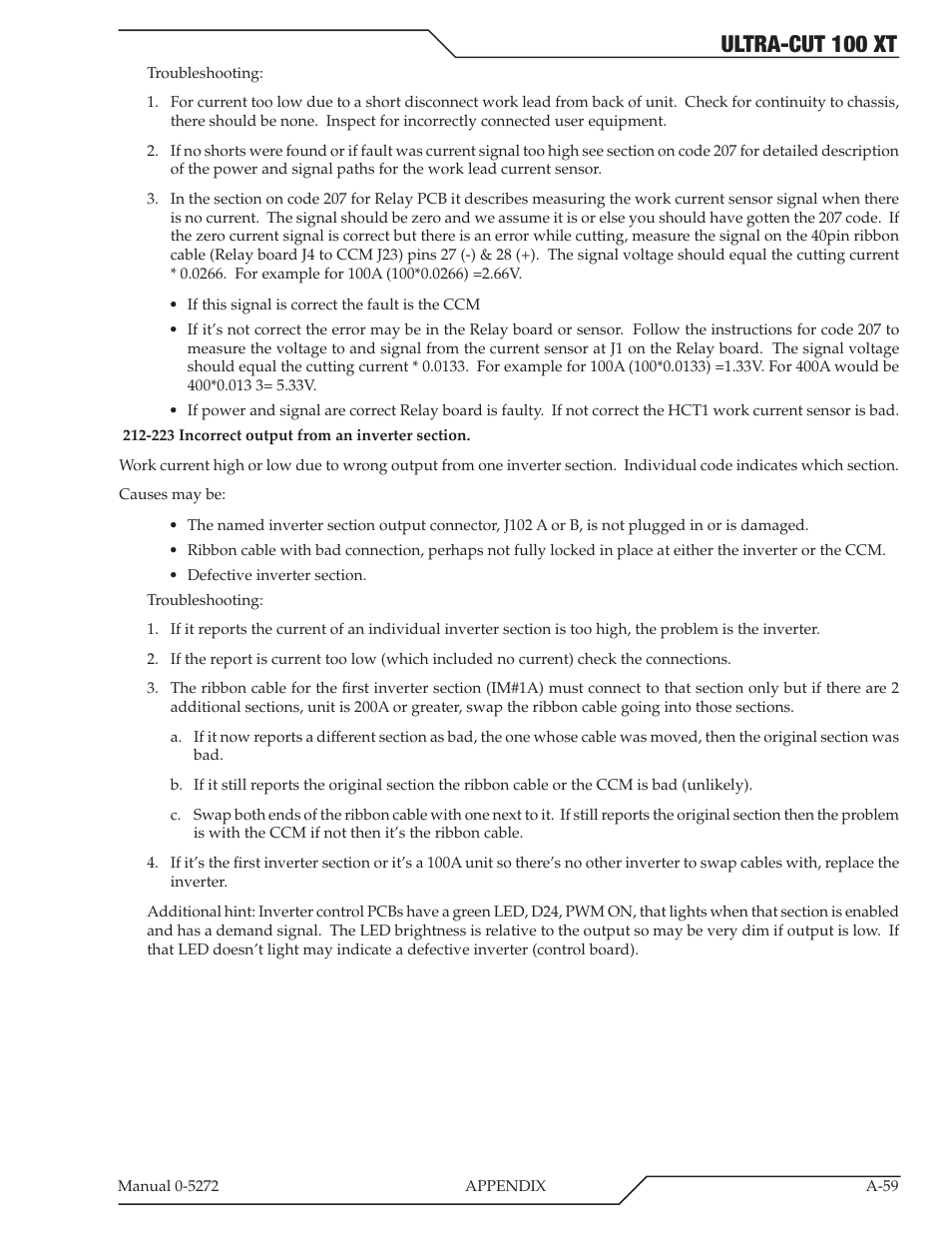 Ultra-cut 100 xt | Tweco 100 XT Ultra-Cut Plasma Cutting System User Manual | Page 165 / 188