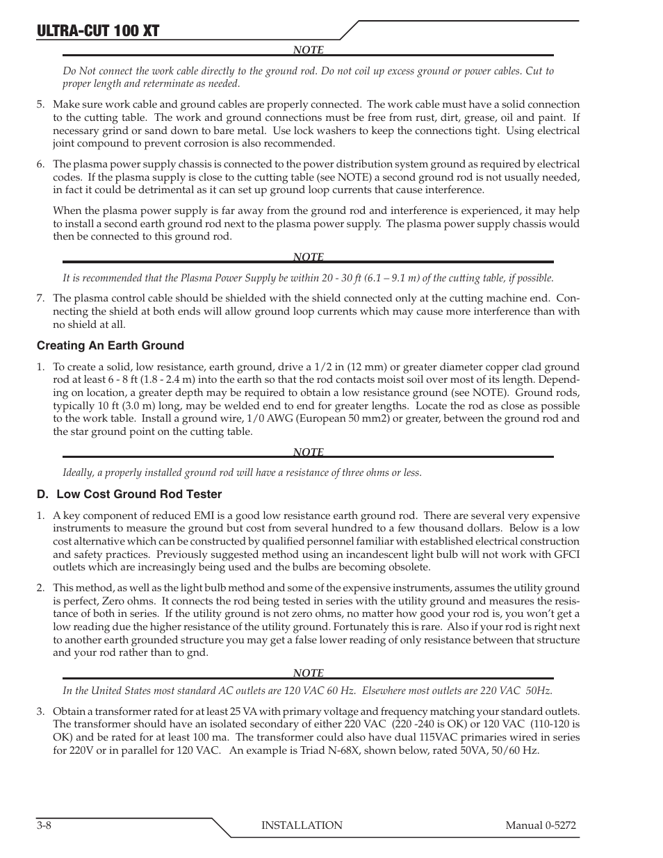 Ultra-cut 100 xt | Tweco 100 XT Ultra-Cut Plasma Cutting System User Manual | Page 30 / 188