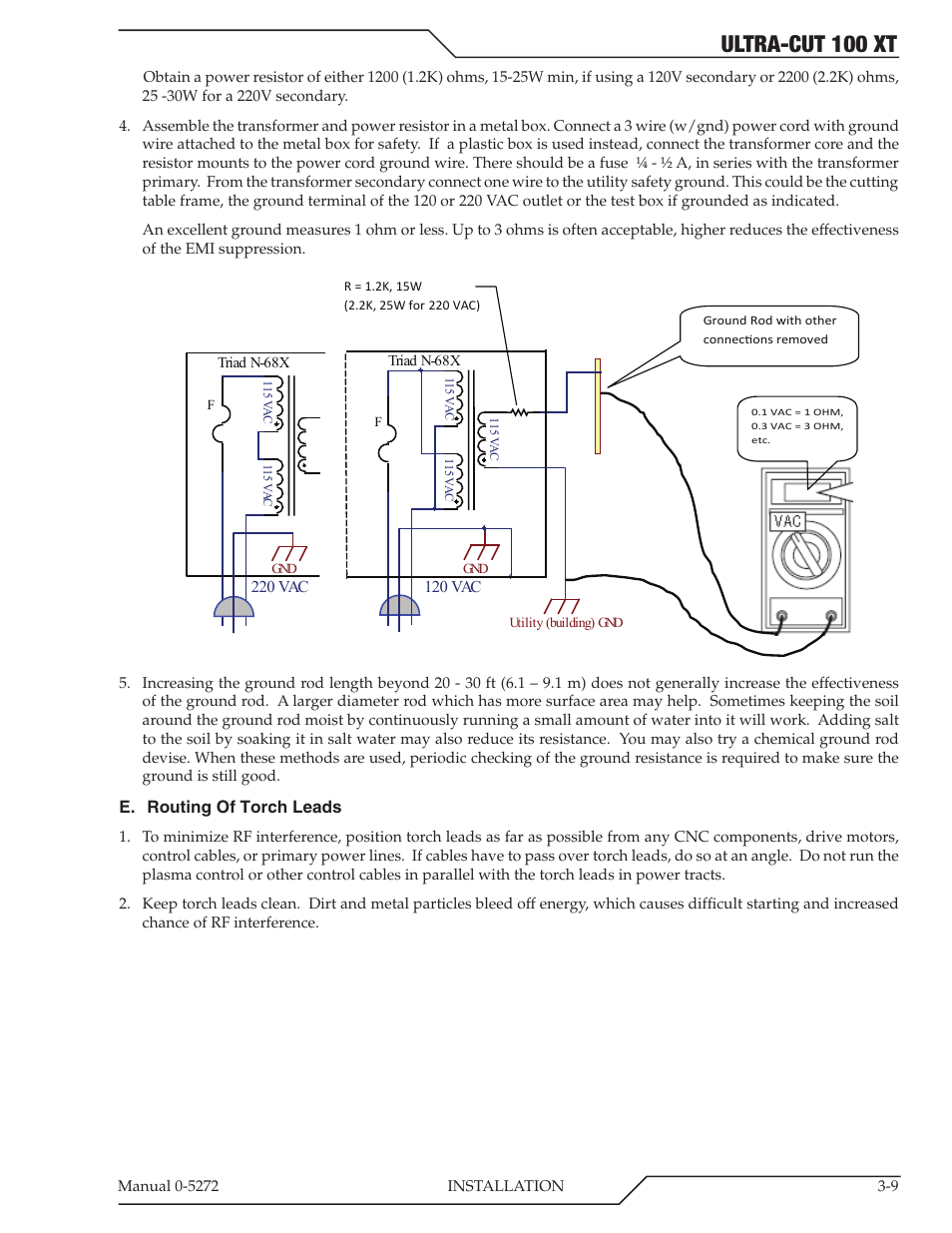 Ultra-cut 100 xt | Tweco 100 XT Ultra-Cut Plasma Cutting System User Manual | Page 31 / 188