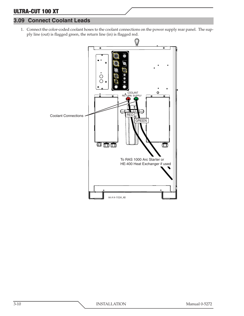 Ultra-cut 100 xt, 09 connect coolant leads | Tweco 100 XT Ultra-Cut Plasma Cutting System User Manual | Page 32 / 188