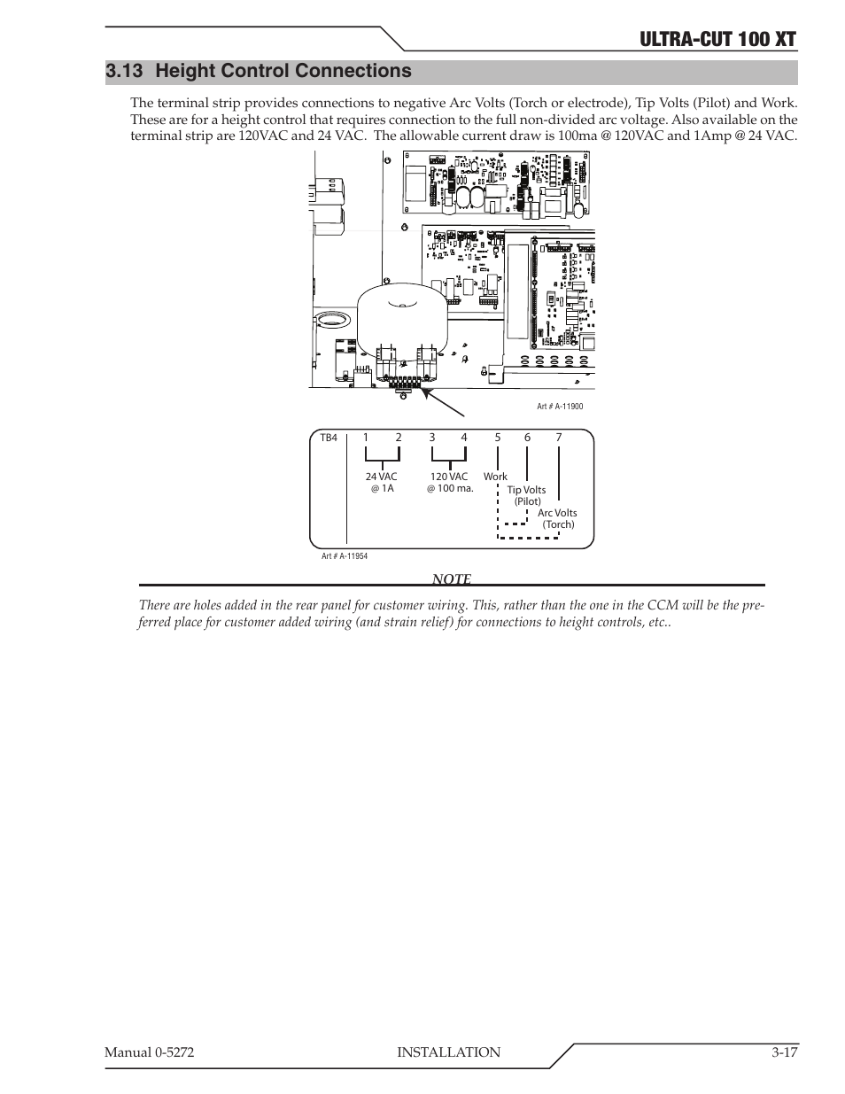 Ultra-cut 100 xt, 13 height control connections | Tweco 100 XT Ultra-Cut Plasma Cutting System User Manual | Page 39 / 188