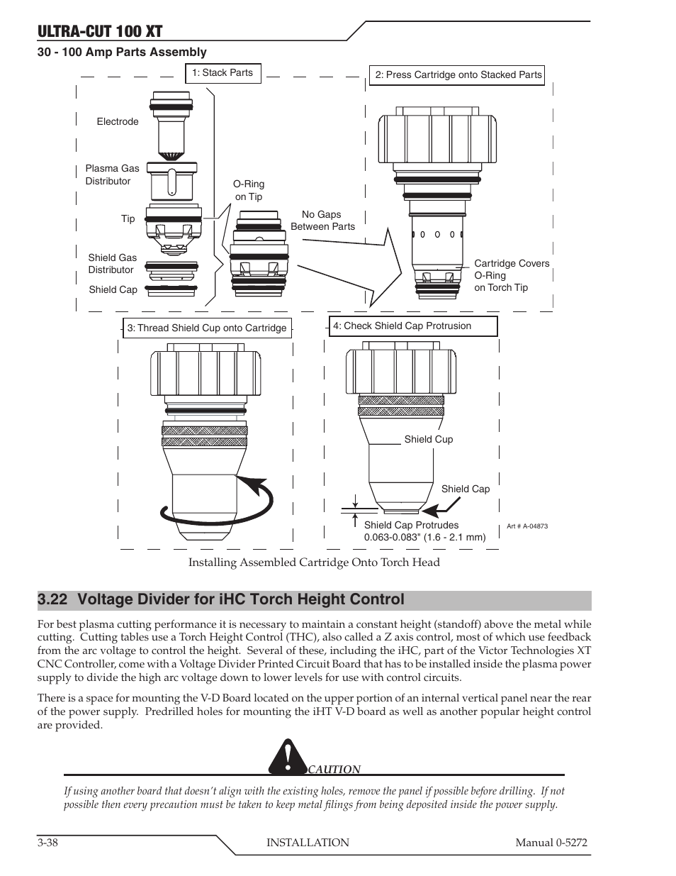 Ultra-cut 100 xt, 22 voltage divider for ihc torch height control | Tweco 100 XT Ultra-Cut Plasma Cutting System User Manual | Page 60 / 188