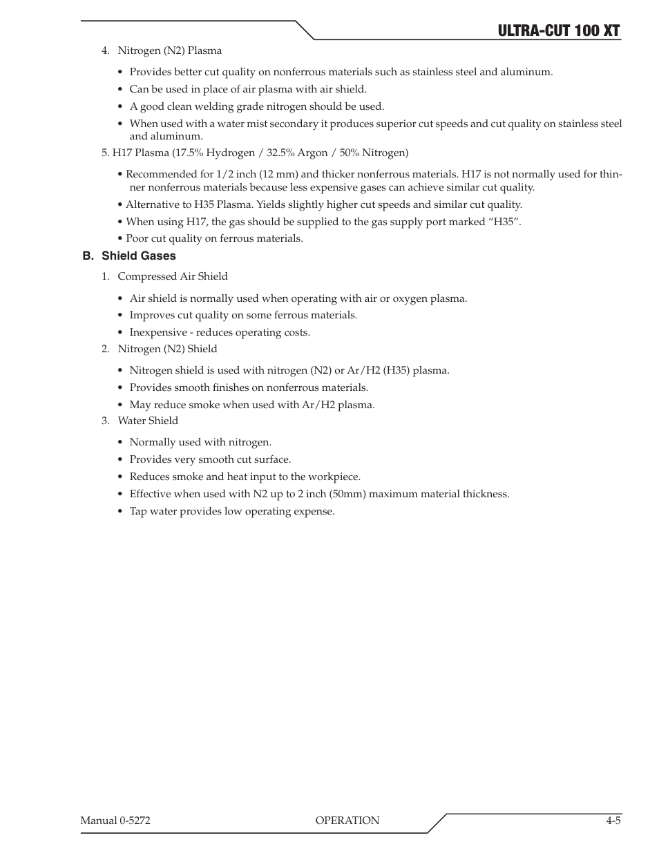 Ultra-cut 100 xt | Tweco 100 XT Ultra-Cut Plasma Cutting System User Manual | Page 69 / 188