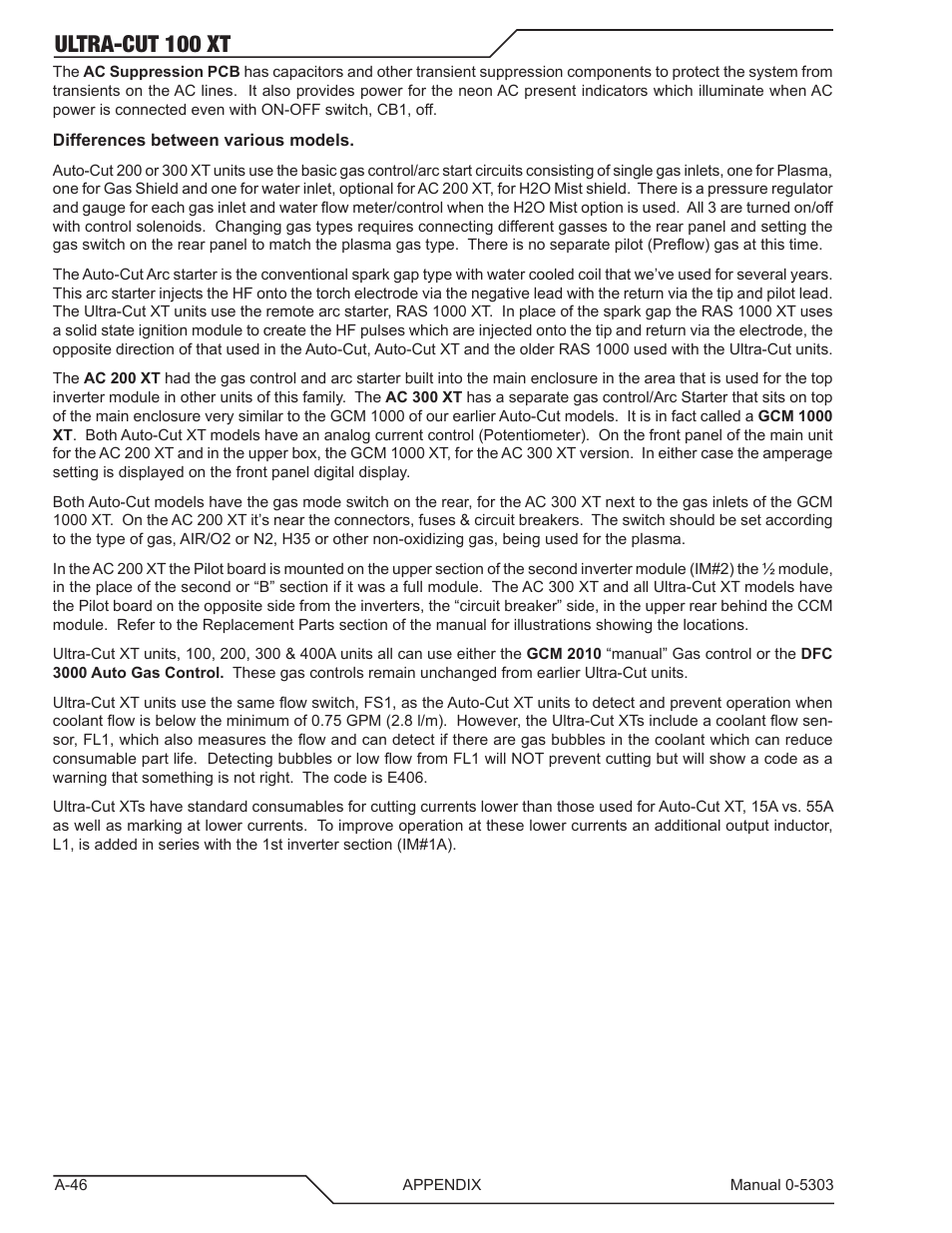 Ultra-cut 100 xt | Tweco 100 Ultra-Cut Plasma Cutting System with Automated Gas Control User Manual | Page 170 / 208