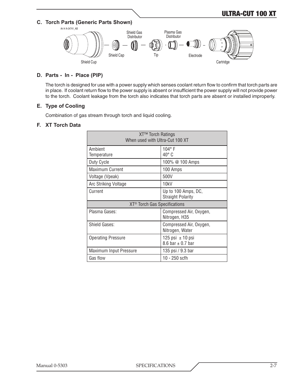 Ultra-cut 100 xt | Tweco 100 Ultra-Cut Plasma Cutting System with Automated Gas Control User Manual | Page 23 / 208