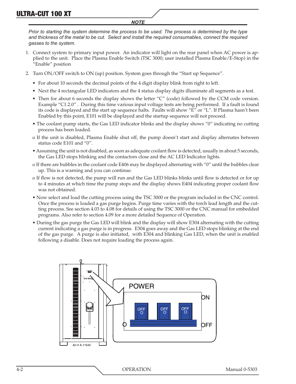 Ultra-cut 100 xt, Power | Tweco 100 Ultra-Cut Plasma Cutting System with Automated Gas Control User Manual | Page 72 / 208