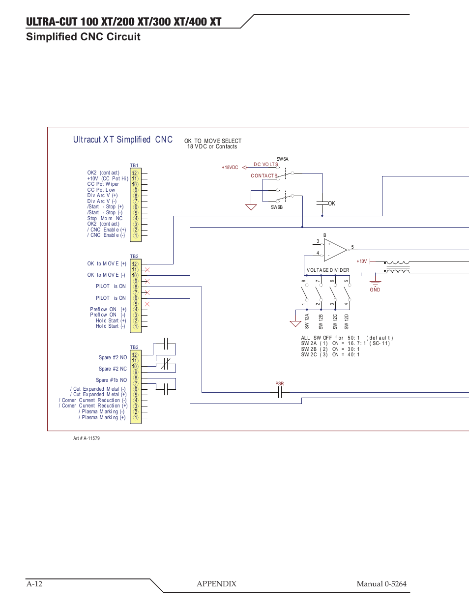 Simplified cnc circuit, Ultracut xt simplified cnc, J15-cnc | J54 - rem ote hm i & cn c co m m | Tweco 400 Ultra-Cut(October 2014) User Manual | Page 118 / 202