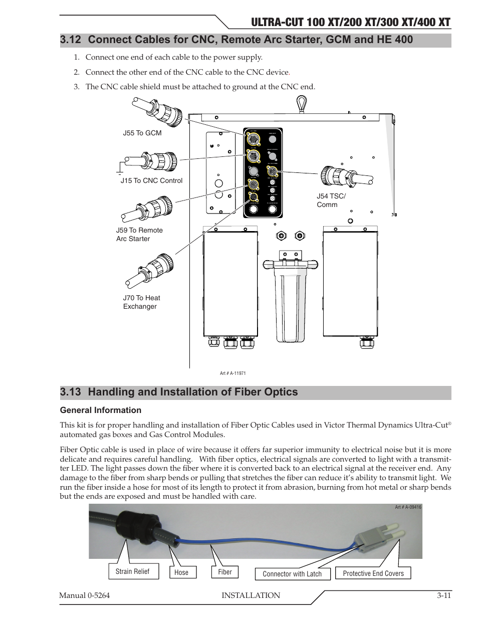 13 handling and installation of fiber optics, Handling and installation of fiber optics -11, General information | Tweco 400 Ultra-Cut(October 2014) User Manual | Page 37 / 202