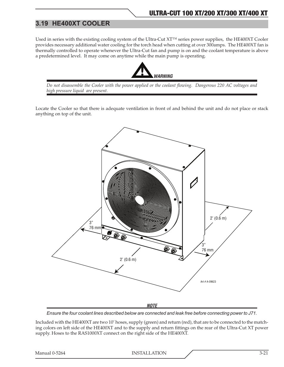 19 he400xt cooler, He400xt cooler -21 | Tweco 400 Ultra-Cut(October 2014) User Manual | Page 47 / 202