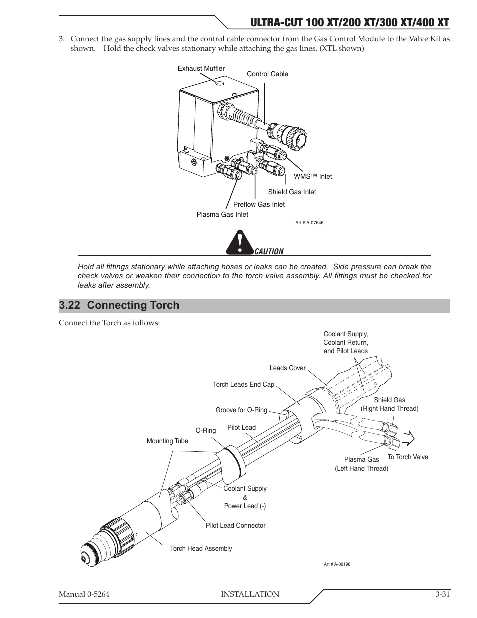 22 connecting torch, Connecting torch -31 | Tweco 400 Ultra-Cut(October 2014) User Manual | Page 57 / 202