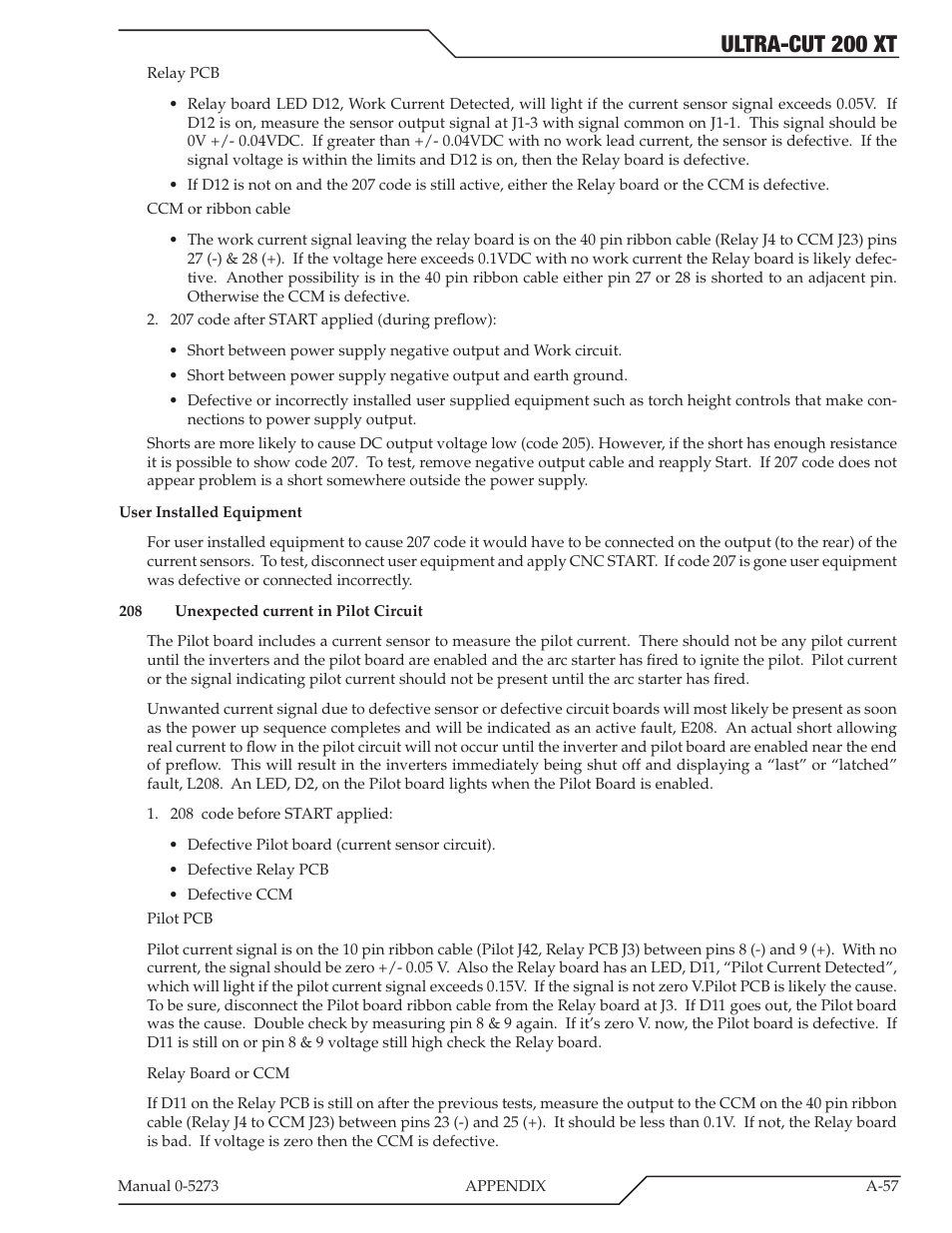 Ultra-cut 200 xt | Tweco 200 XT Ultra-Cut Plasma Cutting System User Manual | Page 163 / 188