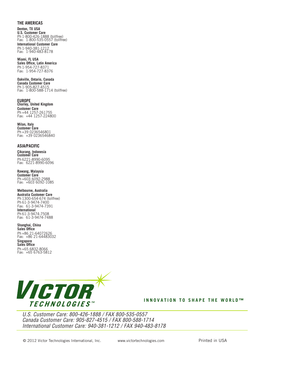 Tweco 200 XT Ultra-Cut Plasma Cutting System User Manual | Page 188 / 188