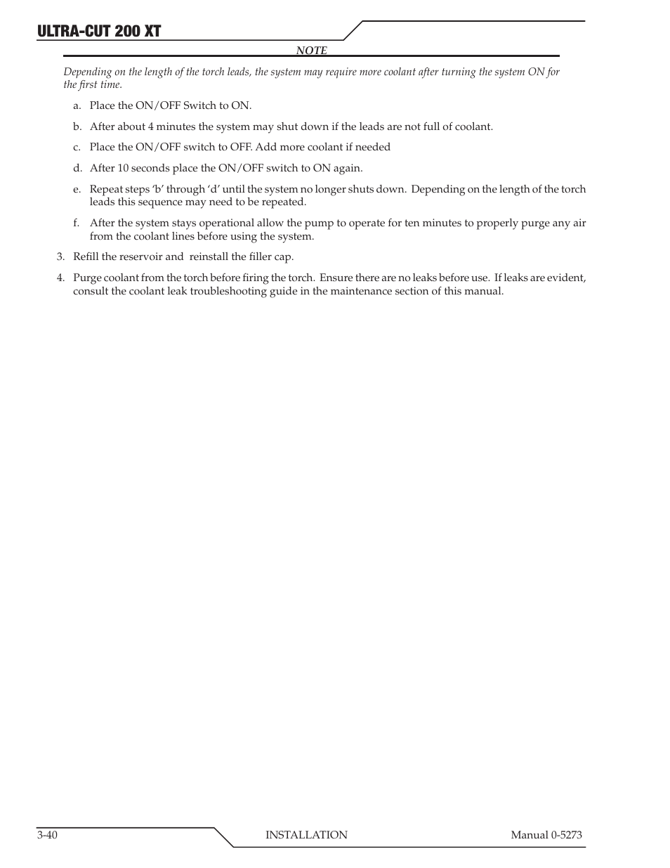 Ultra-cut 200 xt | Tweco 200 XT Ultra-Cut Plasma Cutting System User Manual | Page 64 / 188