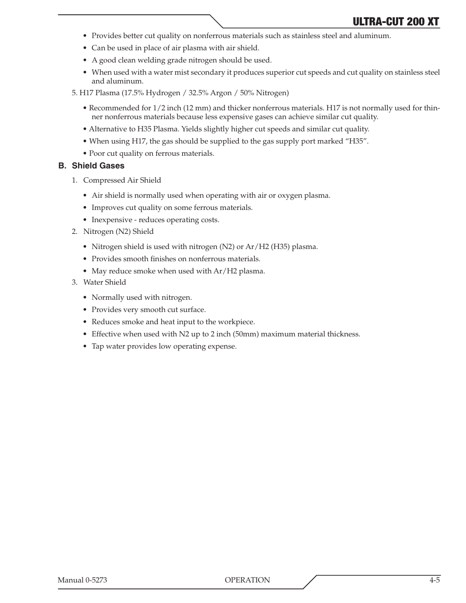 Ultra-cut 200 xt | Tweco 200 XT Ultra-Cut Plasma Cutting System User Manual | Page 69 / 188