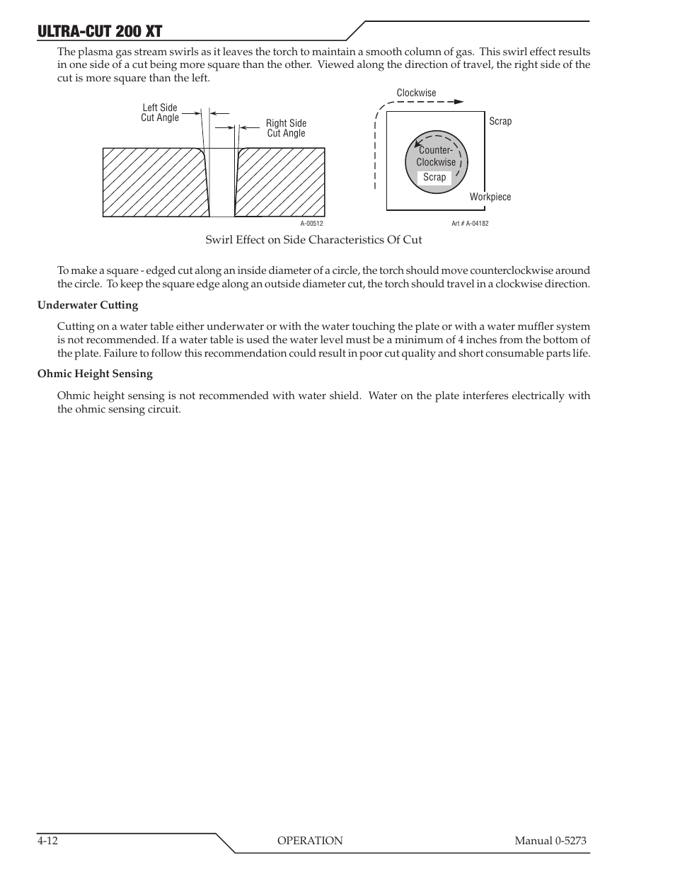 Ultra-cut 200 xt | Tweco 200 XT Ultra-Cut Plasma Cutting System User Manual | Page 76 / 188