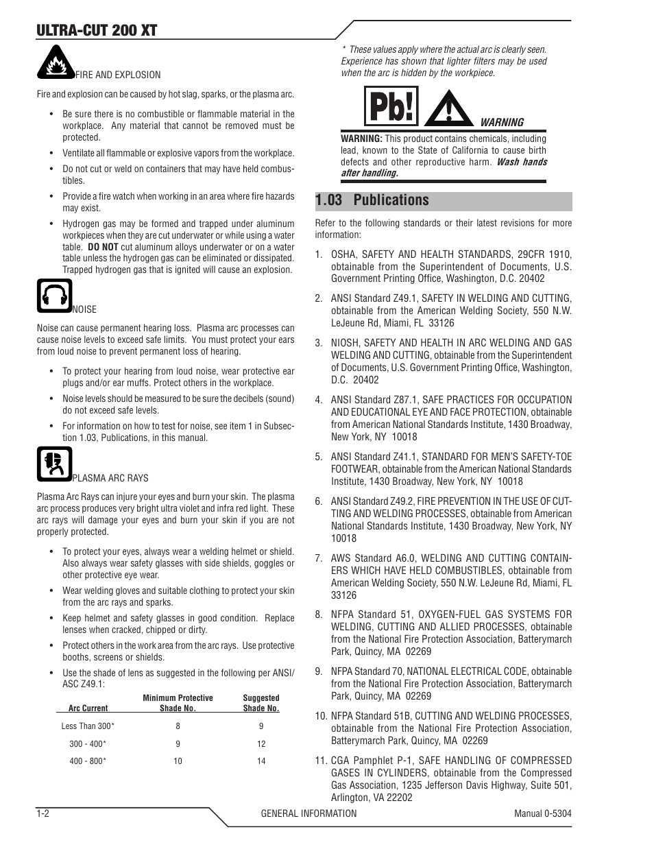 03 publications, 03 publications -2, Ultra-cut 200 xt | Tweco 200 XT Ultra-Cut Plasma Cutting System With Automated Gas Control User Manual | Page 10 / 208