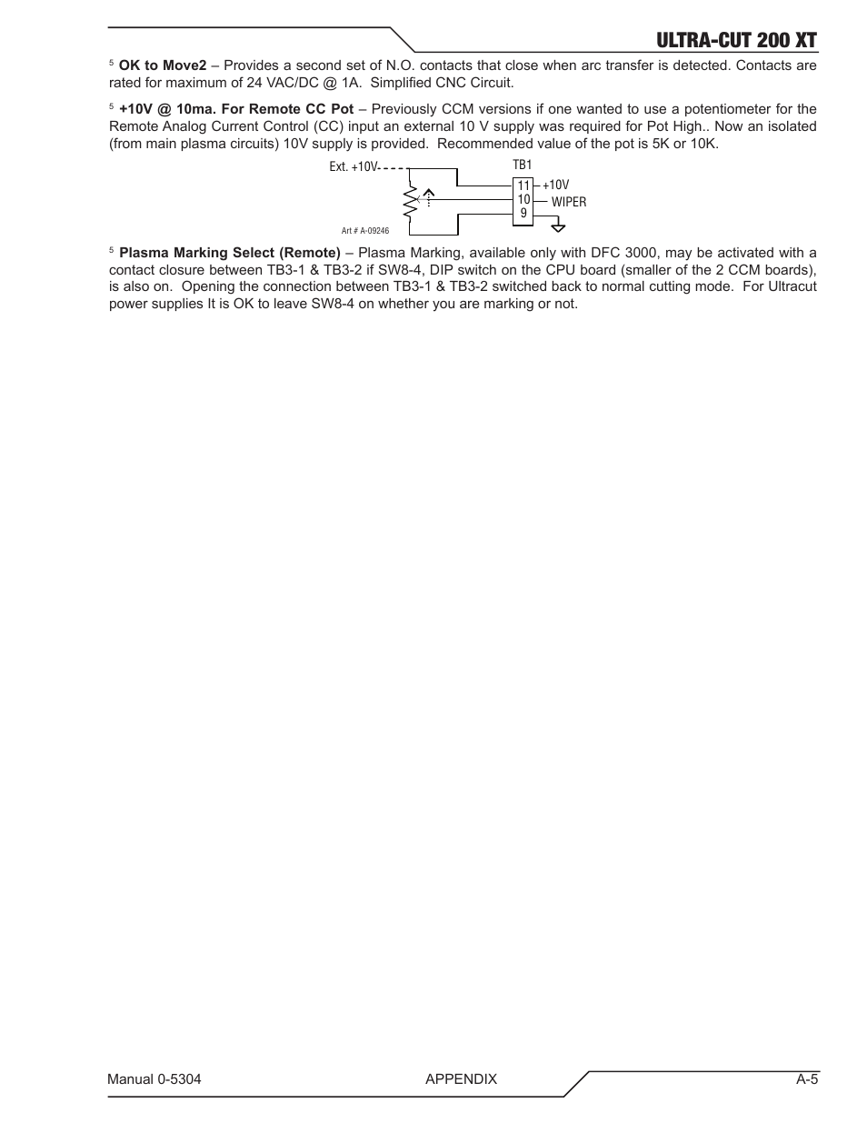 Ultra-cut 200 xt | Tweco 200 XT Ultra-Cut Plasma Cutting System With Automated Gas Control User Manual | Page 129 / 208