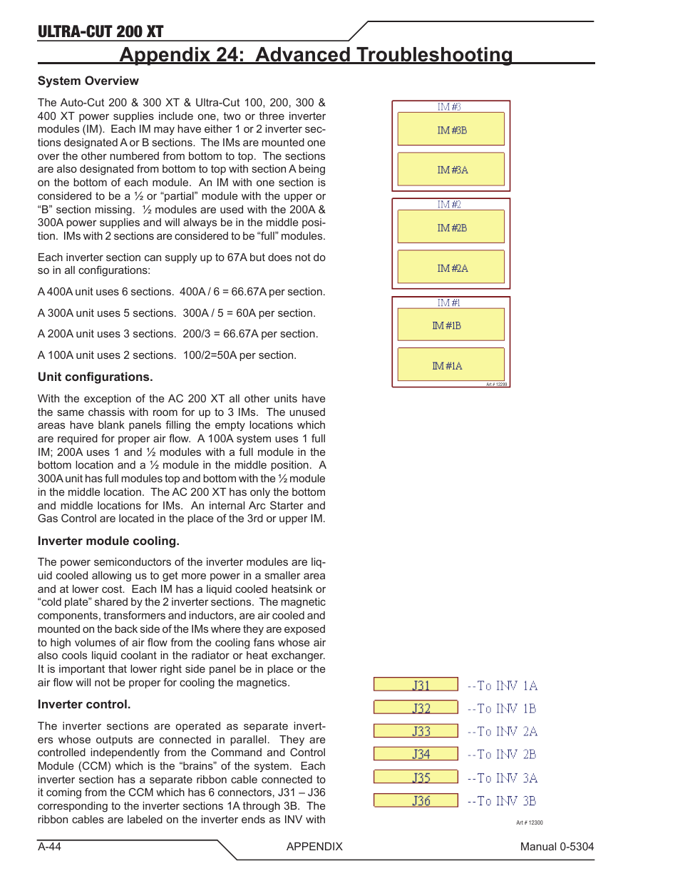 Appendix 18: advanced troubleshooting, Appendix 24: advanced troubleshooting, Ultra-cut 200 xt | Tweco 200 XT Ultra-Cut Plasma Cutting System With Automated Gas Control User Manual | Page 168 / 208