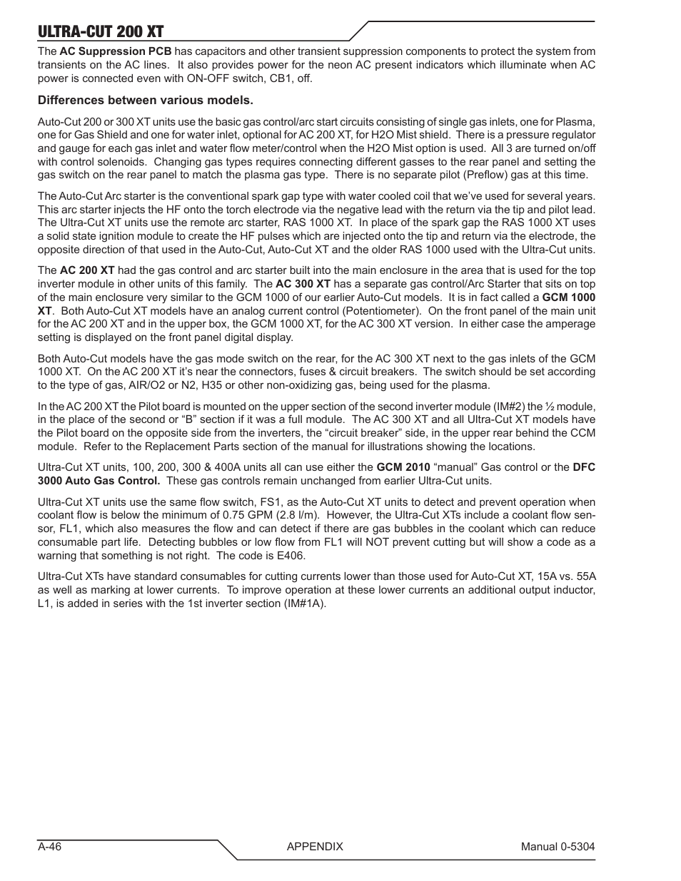 Ultra-cut 200 xt | Tweco 200 XT Ultra-Cut Plasma Cutting System With Automated Gas Control User Manual | Page 170 / 208