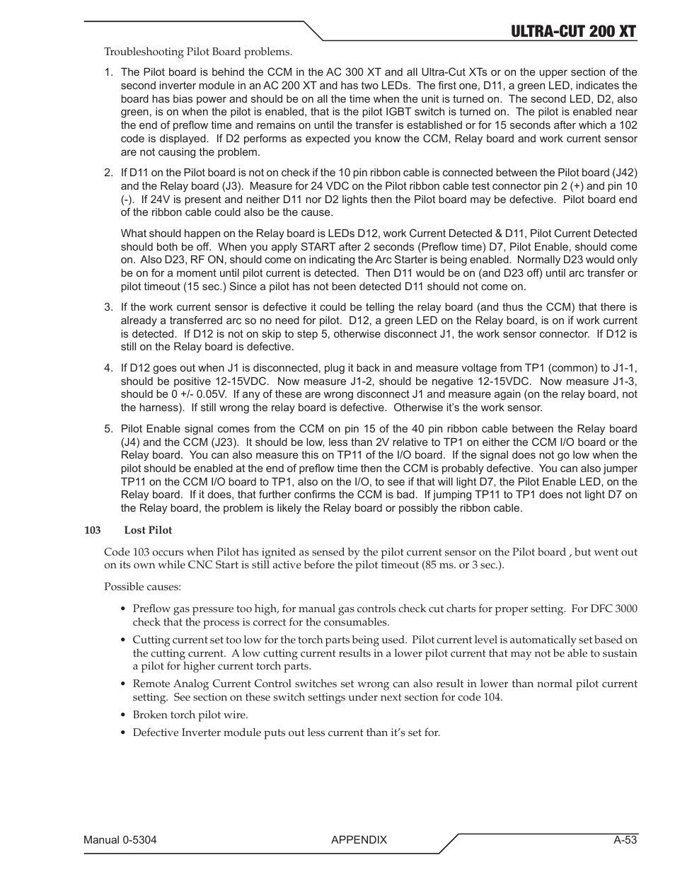 Ultra-cut 200 xt | Tweco 200 XT Ultra-Cut Plasma Cutting System With Automated Gas Control User Manual | Page 177 / 208