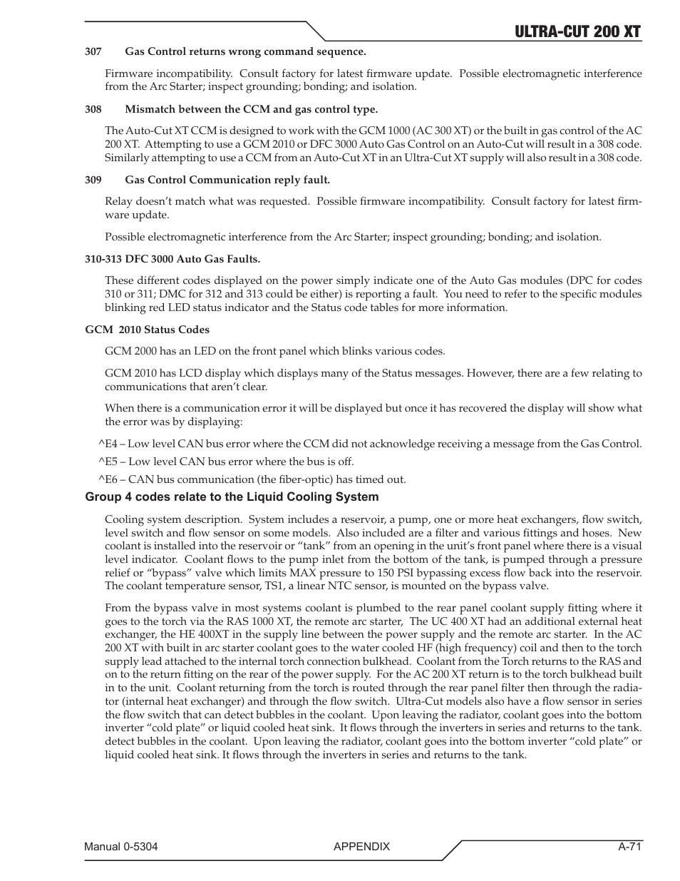 Ultra-cut 200 xt | Tweco 200 XT Ultra-Cut Plasma Cutting System With Automated Gas Control User Manual | Page 195 / 208