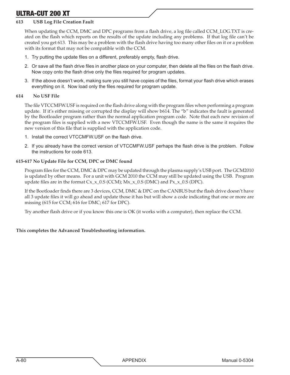 Ultra-cut 200 xt | Tweco 200 XT Ultra-Cut Plasma Cutting System With Automated Gas Control User Manual | Page 204 / 208