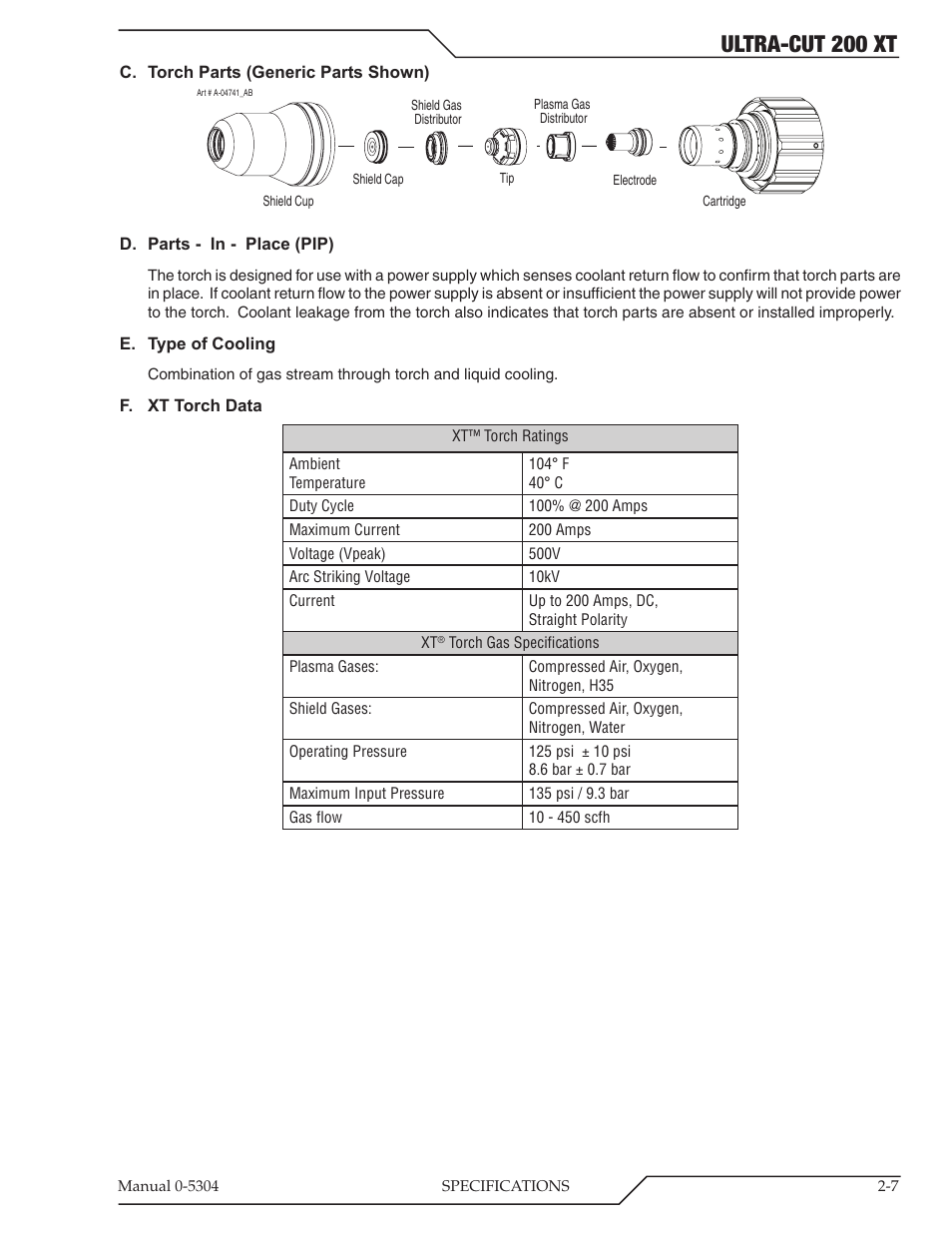 Ultra-cut 200 xt | Tweco 200 XT Ultra-Cut Plasma Cutting System With Automated Gas Control User Manual | Page 23 / 208