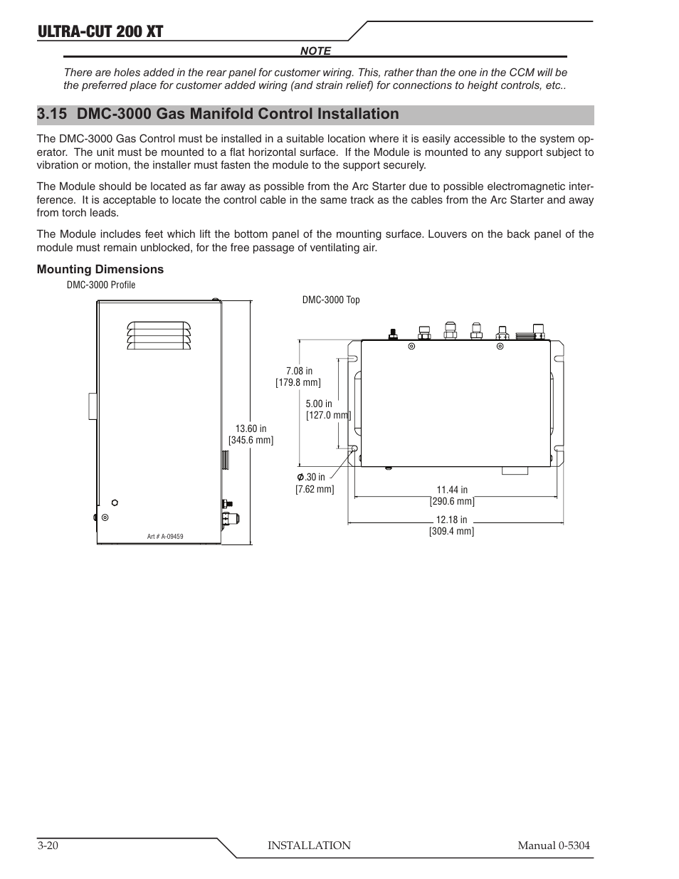 15 dmc-3000 gas manifold control installation, Dmc-3000 gas manifold control installation -20, Ultra-cut 200 xt | Tweco 200 XT Ultra-Cut Plasma Cutting System With Automated Gas Control User Manual | Page 44 / 208