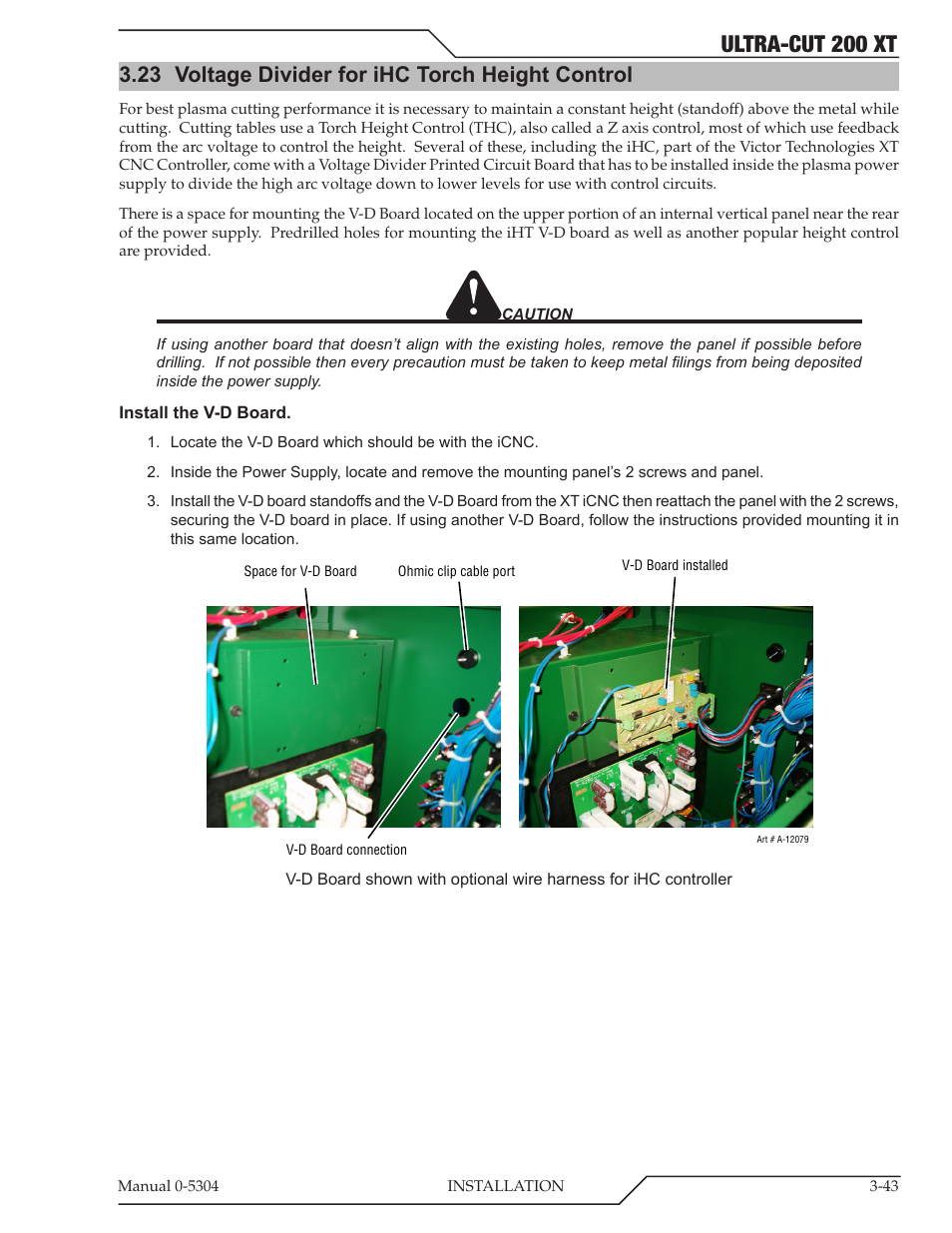 23 voltage divider for ihc torch height control, Voltage divider for ihc torch height control -43, Ultra-cut 200 xt | Tweco 200 XT Ultra-Cut Plasma Cutting System With Automated Gas Control User Manual | Page 67 / 208