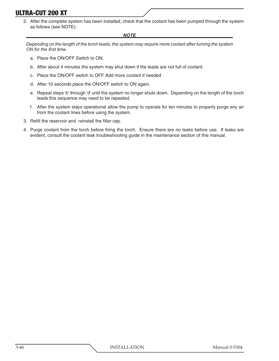 Ultra-cut 200 xt | Tweco 200 XT Ultra-Cut Plasma Cutting System With Automated Gas Control User Manual | Page 70 / 208