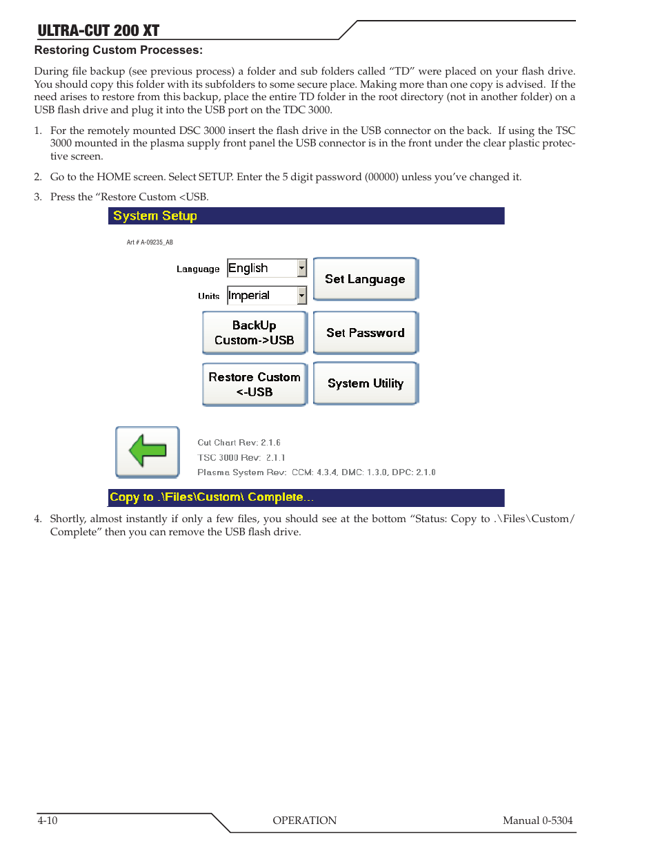 Ultra-cut 200 xt | Tweco 200 XT Ultra-Cut Plasma Cutting System With Automated Gas Control User Manual | Page 80 / 208
