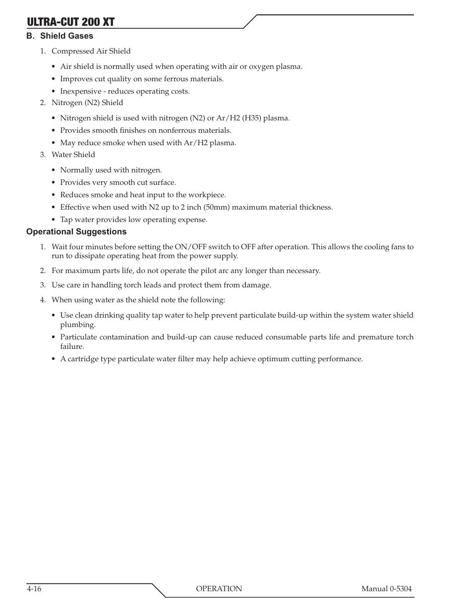 Ultra-cut 200 xt | Tweco 200 XT Ultra-Cut Plasma Cutting System With Automated Gas Control User Manual | Page 86 / 208