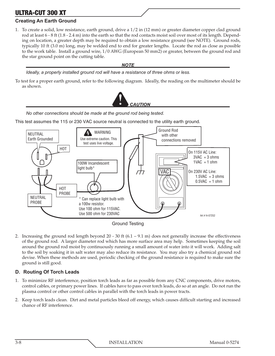 Ultra-cut 300 xt | Tweco 300 XT Ultra-Cut Plasma Cutting System User Manual | Page 32 / 188