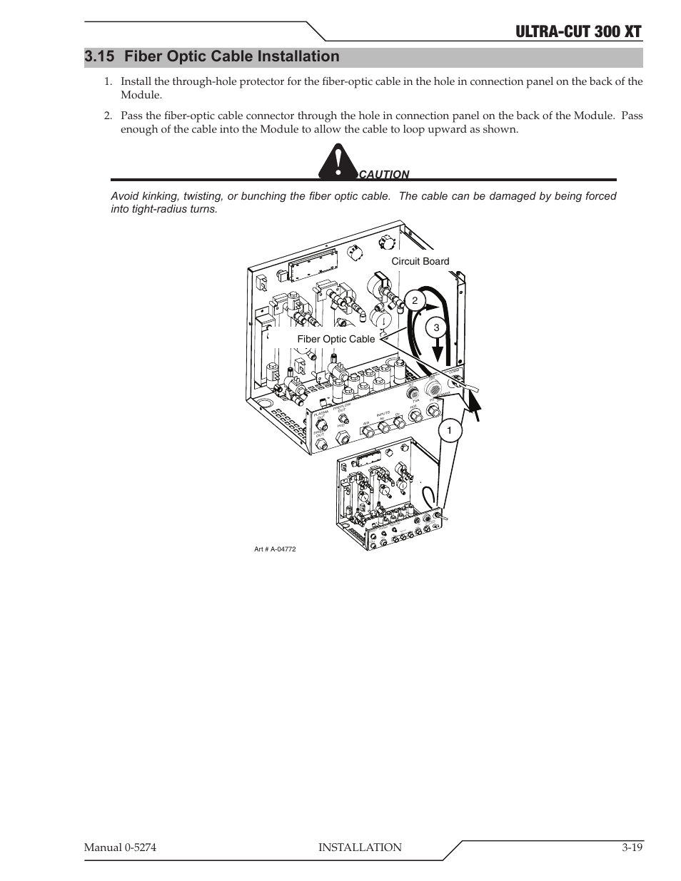 Ultra-cut 300 xt, 15 fiber optic cable installation, 23 circuit board | Fiber optic cable, 1comm | Tweco 300 XT Ultra-Cut Plasma Cutting System User Manual | Page 43 / 188