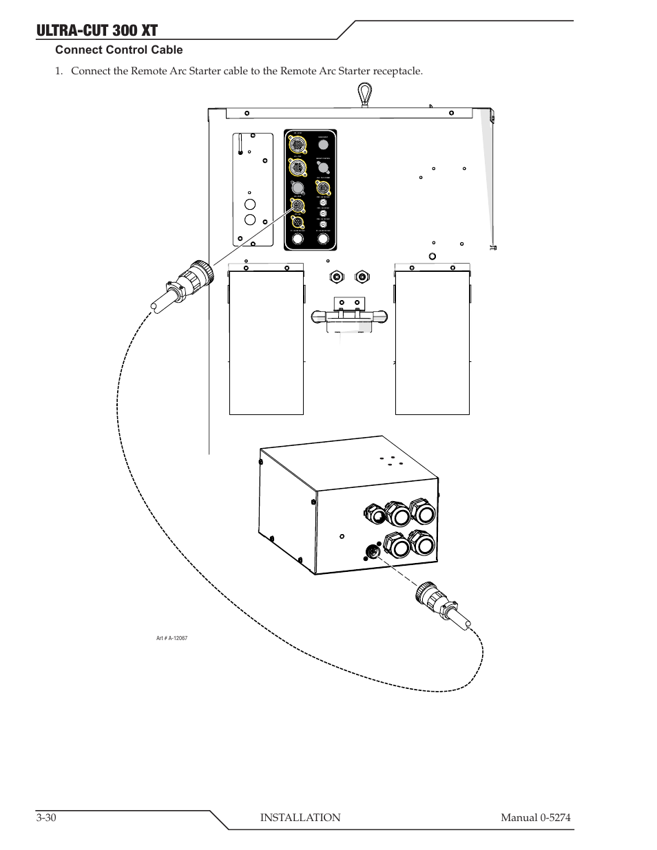 Ultra-cut 300 xt, Connect control cable | Tweco 300 XT Ultra-Cut Plasma Cutting System User Manual | Page 54 / 188