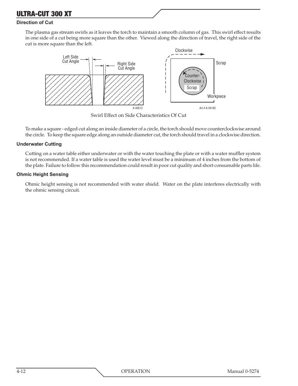 Ultra-cut 300 xt | Tweco 300 XT Ultra-Cut Plasma Cutting System User Manual | Page 76 / 188