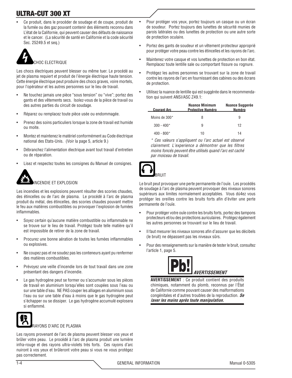 Ultra-cut 300 xt | Tweco 300 XT Ultra-Cut Plasma Cutting System With Automated Gas Control User Manual | Page 12 / 210