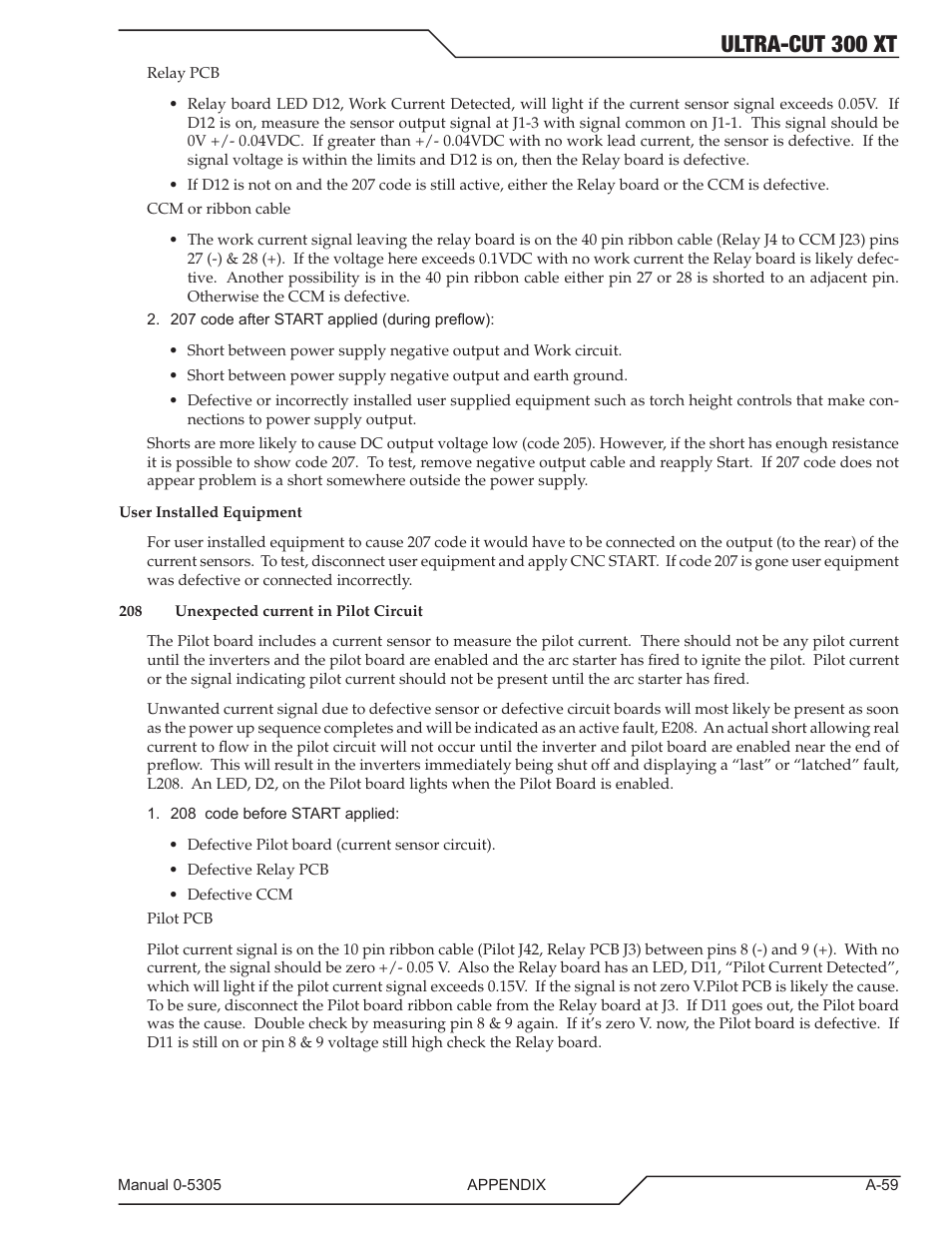 Ultra-cut 300 xt | Tweco 300 XT Ultra-Cut Plasma Cutting System With Automated Gas Control User Manual | Page 185 / 210