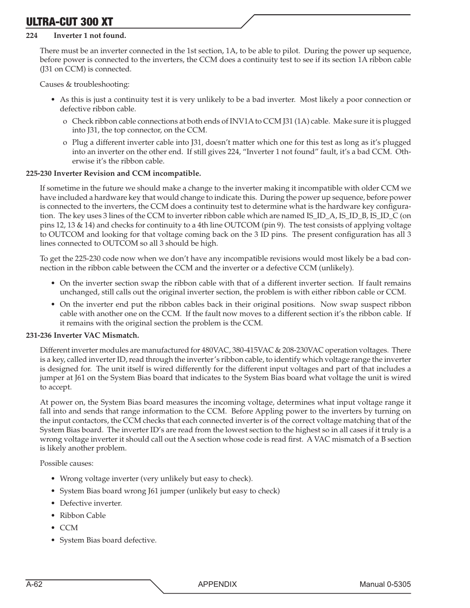 Ultra-cut 300 xt | Tweco 300 XT Ultra-Cut Plasma Cutting System With Automated Gas Control User Manual | Page 188 / 210