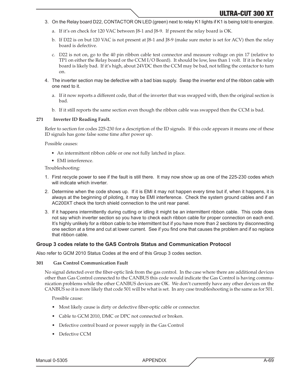 Ultra-cut 300 xt | Tweco 300 XT Ultra-Cut Plasma Cutting System With Automated Gas Control User Manual | Page 195 / 210